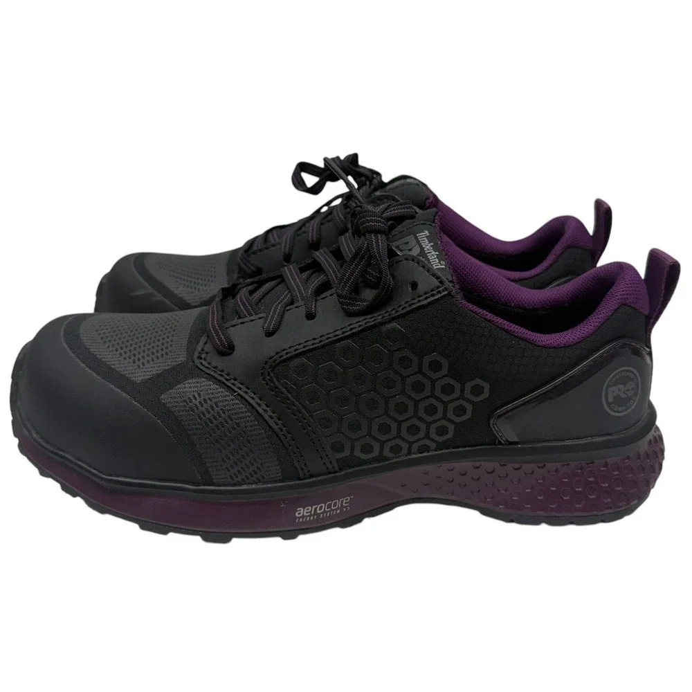 Timberland PRO Reaxion Women's‎ 8.5 Composite Toe Work Shoes Black Purple New